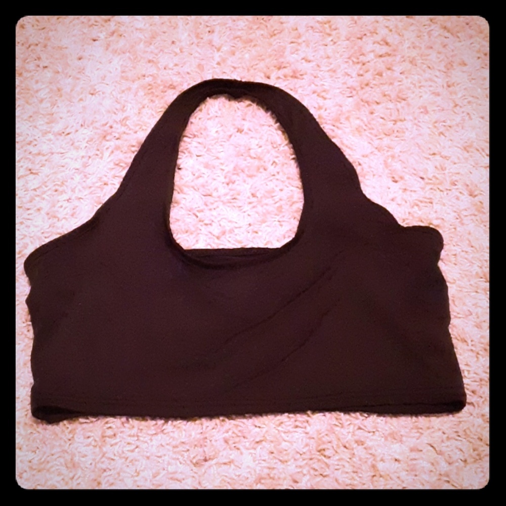 Wrap around neck cropped shirt